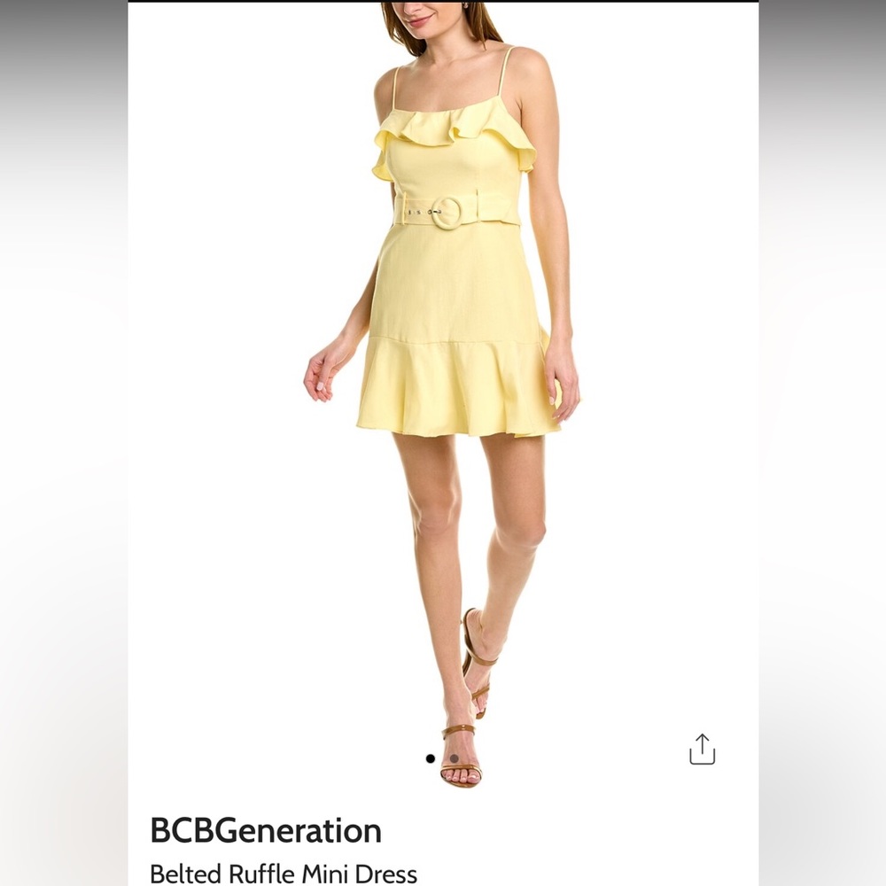 BCBGENERATION Belted Ruffle Mini Dress Size 12
